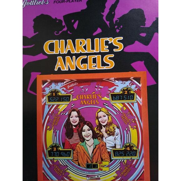 Charlies Angels Pinball FLYER Original Art Jaclyn Smith Cheryl Ladd Retro - Picture 5 of 6